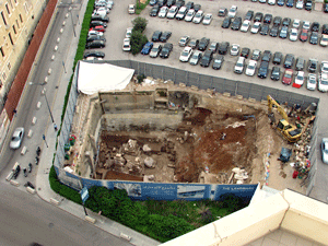 remains of a massive 1st-century A.D. Roman wall