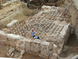 remains of a massive 1st-century A.D. Roman wall
