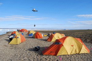 Archaeologists from Parks Canada set up camp at remote Mercy Bay